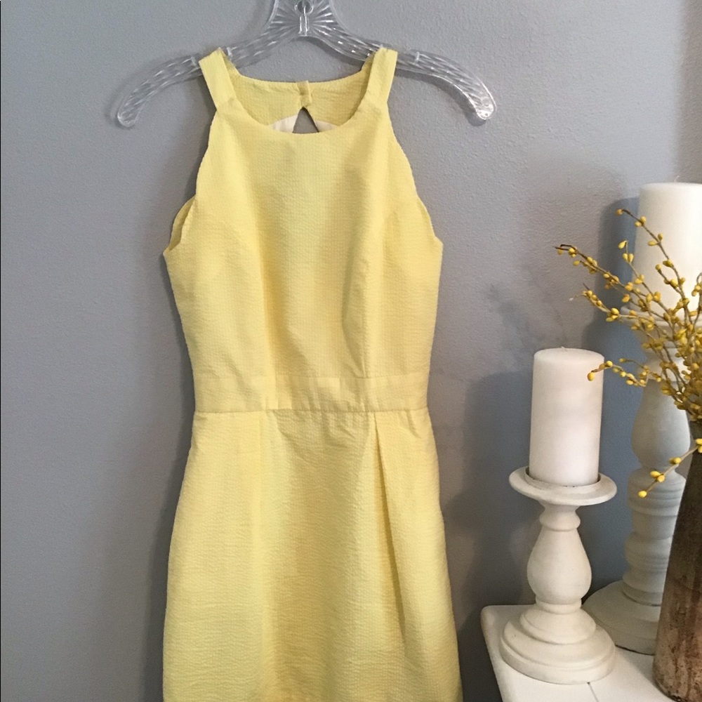 Lauren James Yellow Seersucker Dress